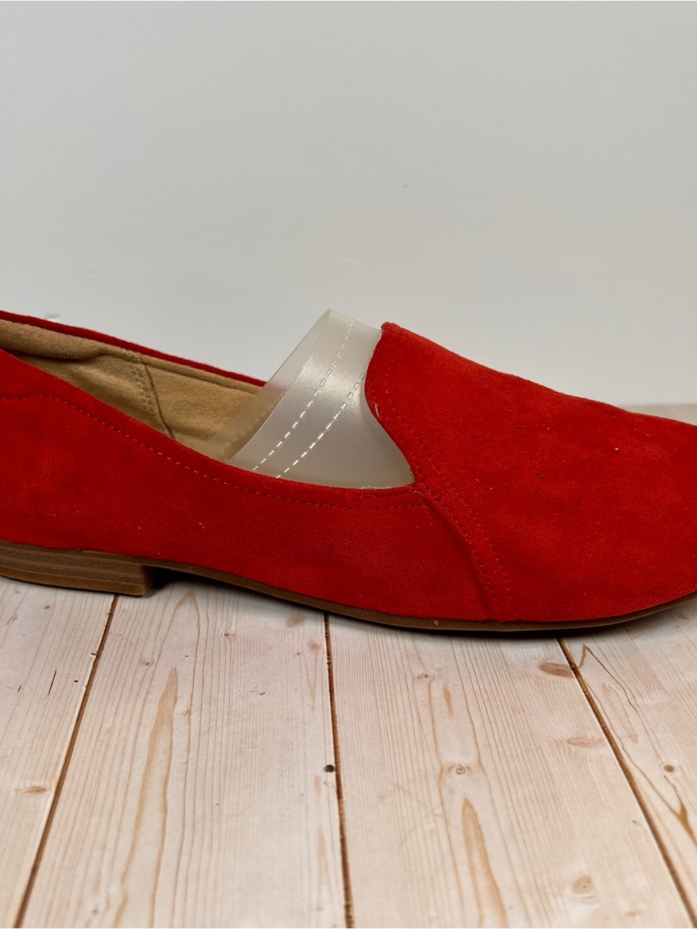 SOUL Naturalizer Red Suede Look Loafers Womens 7.5 Slip On Flats
